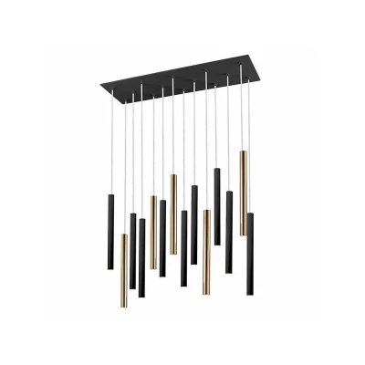 Afbeelding van Schuller Lighting Varas Hanglamp Cluster Drop, Glanzend Goud, Mat Zwart