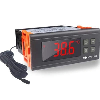 Afbeelding van KETOTEK Digitale Temperatuurregelaar 220V 10A Thermostaat met 2 Relais waterbestendig NTC Sensor Sonde Verwarming Koeling Huisbier Aquarium Couveuse Reptiel