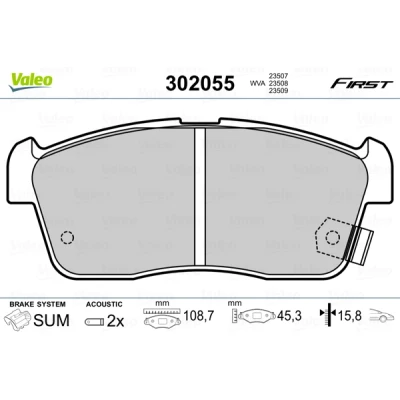 Afbeelding van Valeo Remblokset 302055