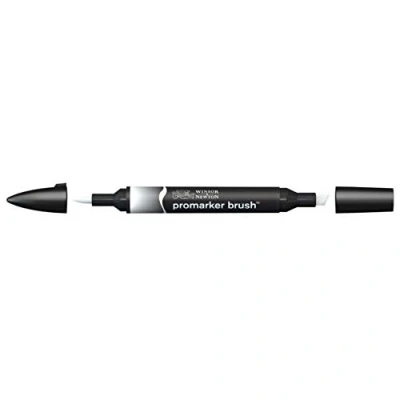 Afbeelding van Winsor &amp; Newton 0204339 Promarker Brush voor tekeningen, kalligrafie, ontwerp en lay outs, streeploos tekenen met beitel penseelpunt Blender