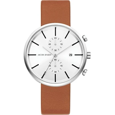 Afbeelding van Jacob Jensen 622 Linear horloge heren Zilver diameter 42 mm roestvrij staal