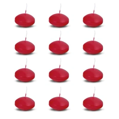 Afbeelding van DONAU HOME Set drijvende kaarsen, rood, 12 stuks, 2,8 x Ø 4,8 cm, 4 uur brandduur, warme theelichtjes, voor diner, bruiloft, Valentijnsdag