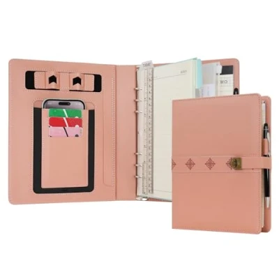 Afbeelding van WASON A5 Journal Binder PU Lederen Samenstelling Notebook Gelinieerd Spiraal Dagboek Portfolio met Pen, Hervulbaar Papier, Verwijderbaar Klembord, Notepad voor Zakelijke Reizen School Planner