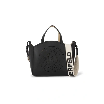 Afbeelding van KARL Lagerfeld K/CIRCLE Perforated Small Handtas, Dames, Maat: One Size, Black