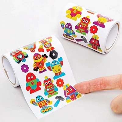 Afbeelding van Baker Ross FE384 Robotstickers voor kinderen, 720 stuks, knutselstickers voordelenpakket, ideaal kunst en knutselprojecten, kinderstickers beloningsdiagrammen