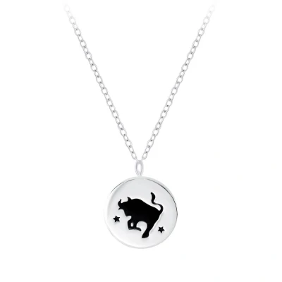 Afbeelding van JoyS Zilveren sterrenbeeld Taurus Stier hanger met ketting