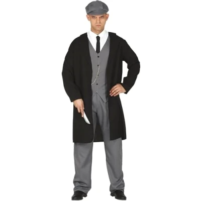 Afbeelding van FIESTAS GUIRCA Engels gangsterkostuum voor heren, jaren 20, maffia baas, kostuum, fancy Dress maat S