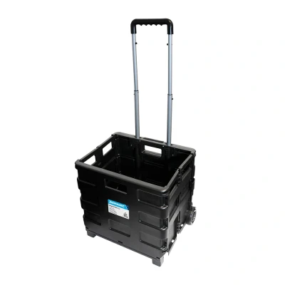 Afbeelding van Silverline Inklapbare trolley met krat