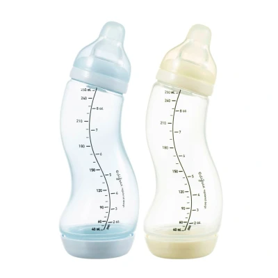 Afbeelding van Difrax S Fles Duopack Wit/Blauw 250ml 0+ maanden