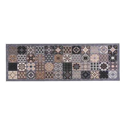 Afbeelding van Leen Bakker Keukenloper Patchwork 50x150cm Tapijtlopers Grijs Polyamide