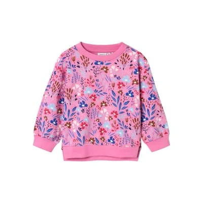 Afbeelding van NAME IT MINI sweater NMFNIRANA met all over print donkerroze/multicolor