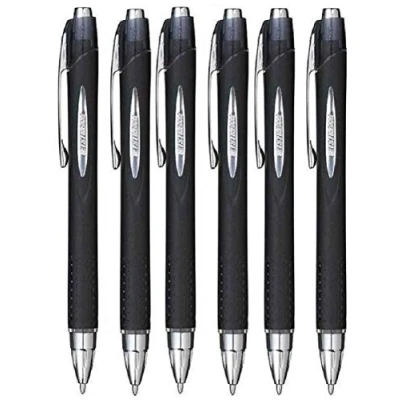 Afbeelding van Uni Ball Black Jetstream intrekbare brede rollerball pen 1mm penpunt SXN 210 (Pack van 6)