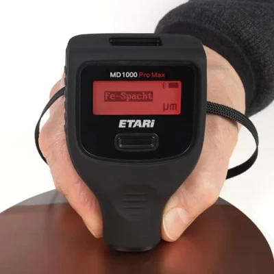 Afbeelding van ETARI® MD 1000 Pro Max (Ferr &amp; Non Ferr), professionele laklaagdiktemeter voor lakdiktemeting tot 6000 μm, 3 kleurige displayverlichting, + 2 displays (LCD en OLED), model 2024