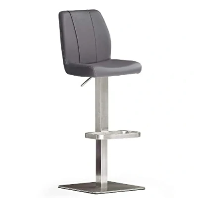 Afbeelding van MCA furniture Bistrostoel BARBECOOL met rugleuning, vierkante voetplaat, 180 draaibaar, zithoogte van 56 81 cm