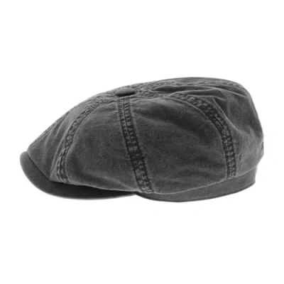 Afbeelding van Stetson Hatteras Katoen Ballonmuts Dames/Heren pet katoenen cap flat hat met klep voor Lente/Zomer XL (60 61 cm) zwart