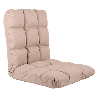 Afbeelding van UNUS Vloerstoel, zitkussen met verstelbare rugleuning, ideaal als meditatiestoel, leesstoel of stadionstoel, beige
