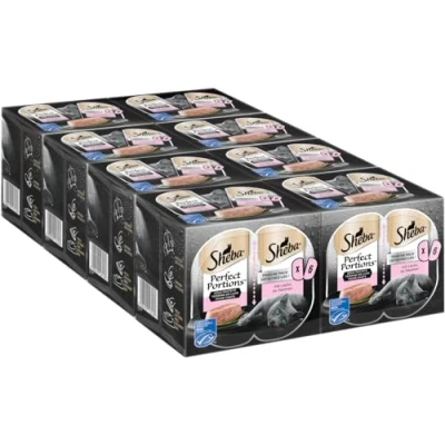 Afbeelding van Sheba Perfect Portions Natvoer voor katten in schaal met zalm (MSC) paté 8 x 3 (2 375 g)