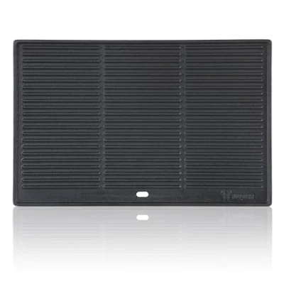 Afbeelding van BBQ Toro Gietijzeren grillplaat, 48 x 31,5 cm, omkeerbare plaat, aan beide zijden bruikbaar, rechthoekig, universeel en massief, grillplaat voor houtskool gas, grillaccessoires, grillpan,
