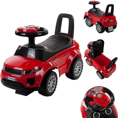 Afbeelding van Loopauto vanaf 1 jaar, bobby auto, kinderauto 12 maanden, babyauto, babywalker met claxon en motorgeluiden (Rood)