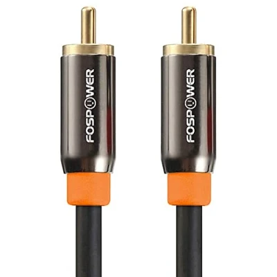 Afbeelding van digitale audio coaxkabel (1,8 M/6 FT), FosPower [24 K verguld] Enkele coaxiale Phono kabel voor S/PDIF audio, composiet videokabel, thuisbioscoop, HDTV, subwoofer, hifi systemen