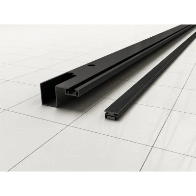 Afbeelding van Wiesbaden Skyline muurprofiel met magneetstrip voor nisdeur mat zwart