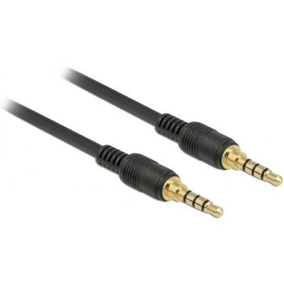 Afbeelding van Delock jack kabel 3.5 mm 4 pins male &gt; 1 m zwart