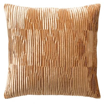 Afbeelding van Dutch Decor CLEMENCE Sierkussen 45x45 cm zachte, luxe uitstraling met glans en structuur Almond Buff bruin goudkleurig
