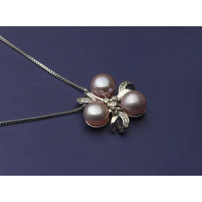 Afbeelding van N3 Collecties 925 Zilveren Hanger Met Natuurlijke Zoetwater Parel Vrouwen Kleurrijke Ketting Lichtpaars