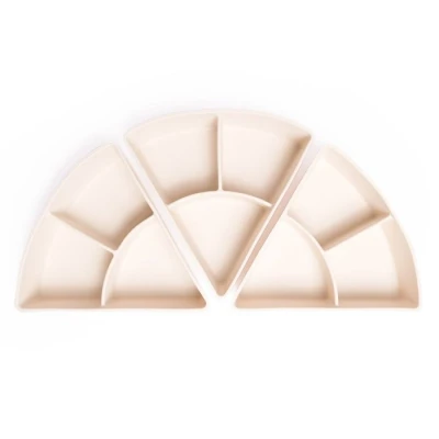 Afbeelding van Inspire My Play Greige 3 vakken voor sorteren en organiseren van siliconen compatibel met het PlayTRAY sensorische speelbord Accessoires Tuff bord