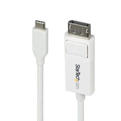 Afbeelding van StarTech.com 2m USB C naar DisplayPort 1.2 Kabel 4K 60Hz, Bidirectionele DP / Omkeerbare Adapter Kabel, Thunderbolt Compatibel, Wit
