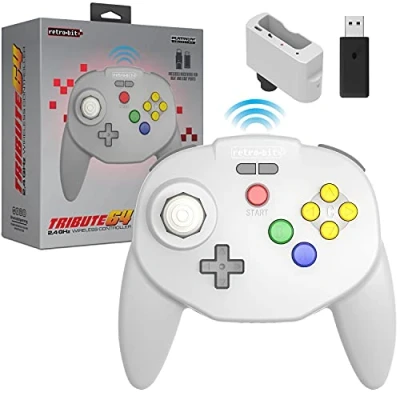 Afbeelding van Retro Bit Tribute64 2.4Ghz Wireless Controller For N64, Switch, PC, Mac and Other USB Devices Grey (Nintendo Switch//)