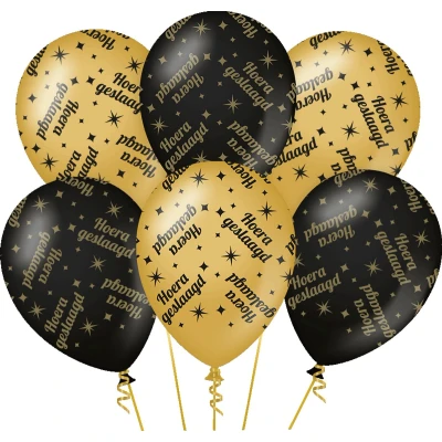 Afbeelding van Ballonnen Geslaagd Classy 30cm 6 stuks