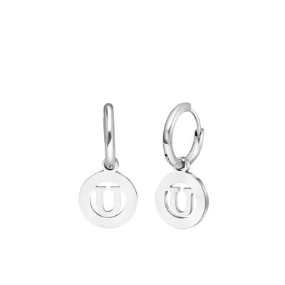 Afbeelding van Lucardi Buchstabe U Oorbellen U, Dames, Maat: One Size,