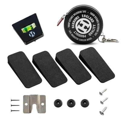 Afbeelding van Harrows Dartboard Setup Kit Complete set met dartbordbeugel, dartbordwiggen, dartbord niveaumeting, oche meetlint, de enige volledige voor geoptimaliseerde dartsetup professioneel dartsboar