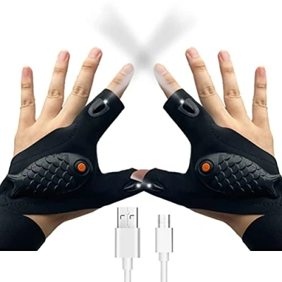Afbeelding van LED Zaklamp Handschoenen, Outdoor Night Vissen Handschoenen Repareren Verlichting Camping Tool