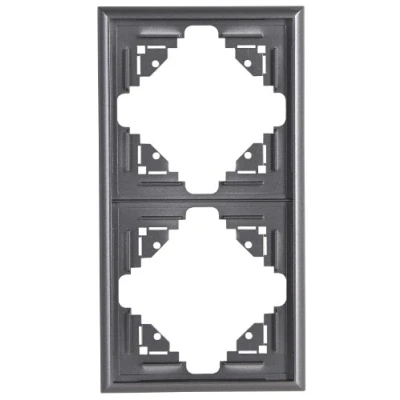 Afbeelding van Kopp 309215068 Malta afdekraam voor verticale en horizontale montage 2 voudig, zilver antraciet