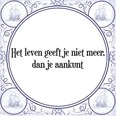 Afbeelding van Het leven geeft je niet meer, dan aankunt Tegeltje + Spreuk
