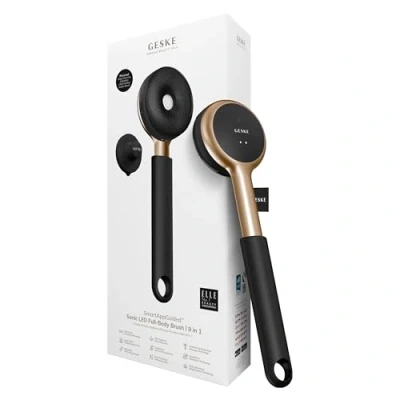 Afbeelding van GESKE led Sonic Full Body Brush 9 in 1 Reinigingsborstel en exfoliator Met SmartSonic pulsaties Dieptereiniging massage Ruwe huidverwijderaar Verstelbare handgreep