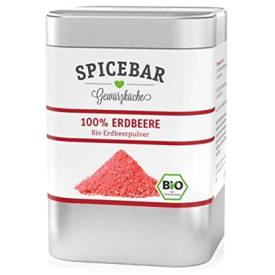 Afbeelding van Erbessenpoeder, vruchtpoeder, gevriesdroogd van 100% aardbei, biologisch (1 x 50 g)
