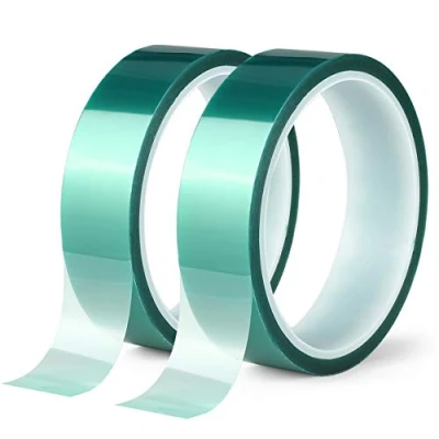 Afbeelding van Gdrtwwh 2 rollen polyester afplakband op hoge temperatuur, PET tape met siliconenlijm, ideaal voor schilderen, poedercoating, anodiseren, printplaten, 3D printer (2,5 cm x 25 m)