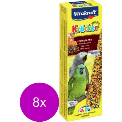 Afbeelding van Vitakraft Papegaai Kracker Honing 2 in 1 8 stuks