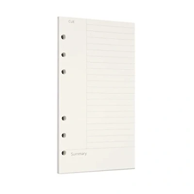 Afbeelding van Zelten Losse vellen geperforeerd papier navulverpakkingen voor 6 gaats binders, persoonlijke organizer, dagboek, notitieboek, navulbare planner, Connell, A6/6 gaten