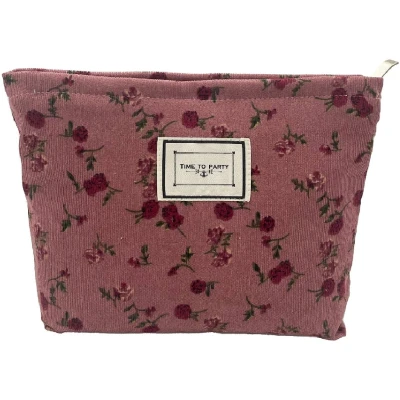 Afbeelding van Ibenzoa® Stijlvolle Draagbare Corduroy Toilettas en Make up Organizer voor Reizen Dagelijks Gebruik