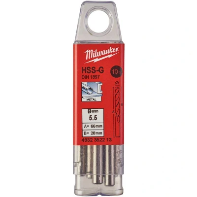 Afbeelding van Metaalboor Hss G Kort 5,5 X 66 Mm (10 Stuks)