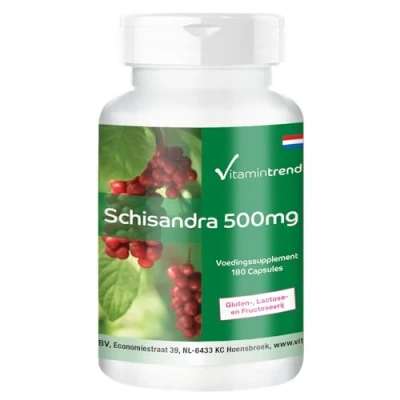 Afbeelding van Schizandra chinensis capsules 500mg per capsule 180 veganistische hoge dosering ! VOOR 6 MAANDEN! Gemaakt in Duitsland Vitamintrend®