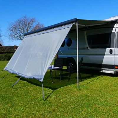 Afbeelding van your GEAR Sun &amp; Rain Blocker, voorwand en zijwanden voor luifel, div. maten, UPF 50+ bescherming, 5000 mm waterkolom, 3 biezen met Ø 4,3 6,2 7 mm, breedtes van 240 tot 480 cm