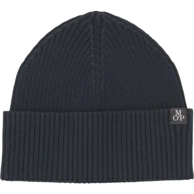 Afbeelding van Marc O&#039;Polo Dop Sjaal Knitted Hat And Scarf Set Dark Navy Donkerblauw
