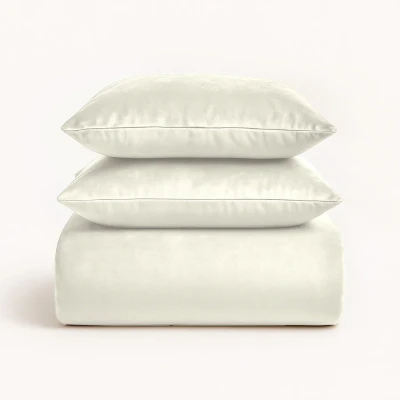 Afbeelding van Wit velvet dekbedovertrek: luxe uitstraling, comfortabel slapen Y not 1 Persoons 140x200/220