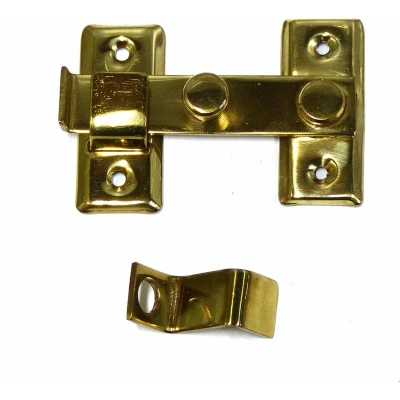 Afbeelding van Door Hasp EDM Omkeerbaar Gepolijst messing (8 cm)