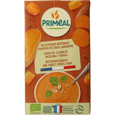 Afbeelding van Primeal Soep flespompoen zoete aardappel bio 1000 ml